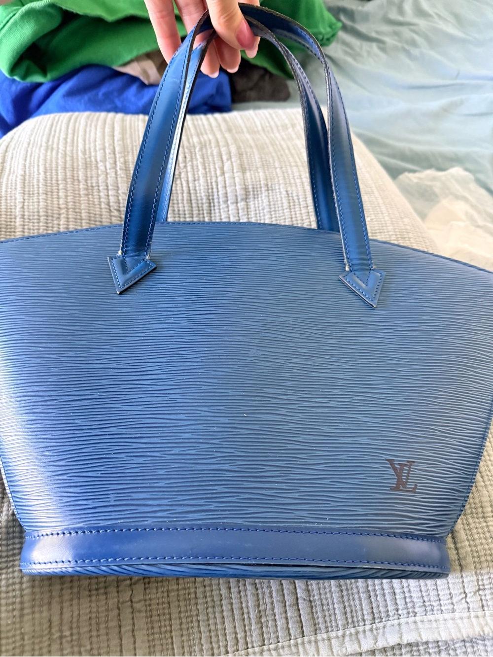 Louis Vuitton Blue Epi Leather Tote